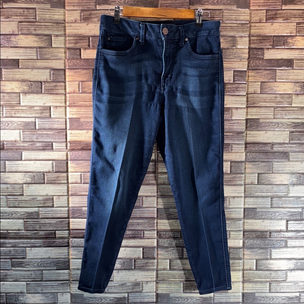 Pre Owned Seven 7 Skin Fit Denim Cropped Dark Blue Denim Jeans Size 10